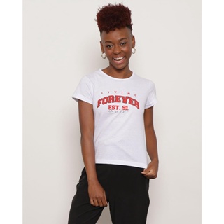 Blusa Manga Curta Estampa Califórnia Branca