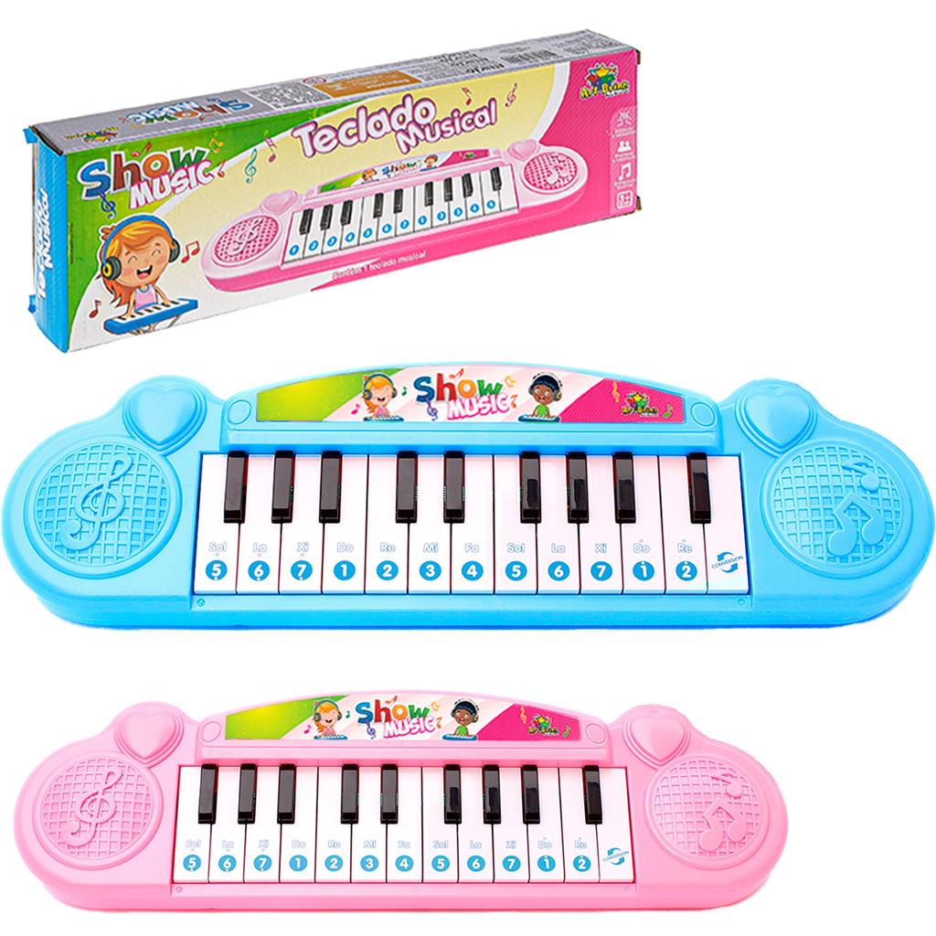 Pianinho Musical De Musicalização Infantil Teclado Brinquedo - Azul