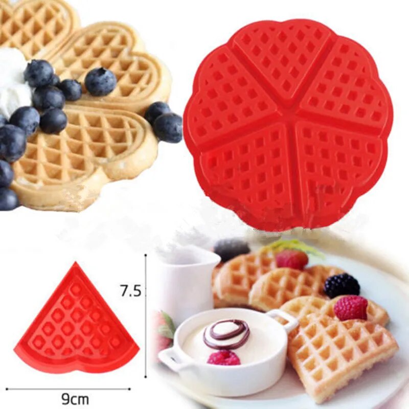 4 Stampi Waffle In Silicone | Stampo Per Dolci 5 Forme - Perfetto Per Torte E Biscotti Fatti In Casa - Foto 13
