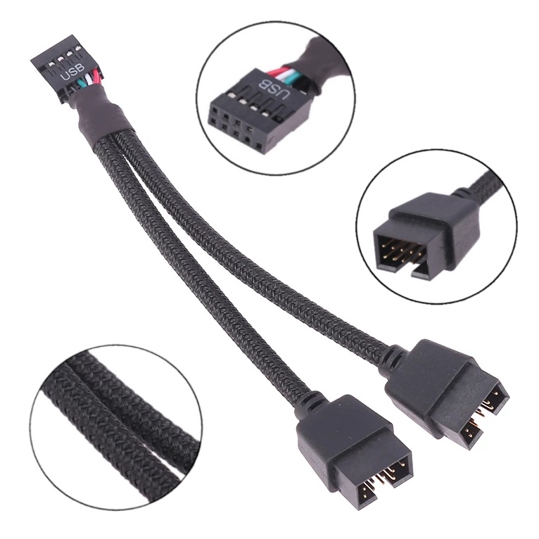 Cabo Divisor Usb Placa Mãe 9 Pinos Hub Splitter 9pin Usb 2.0 Extensor