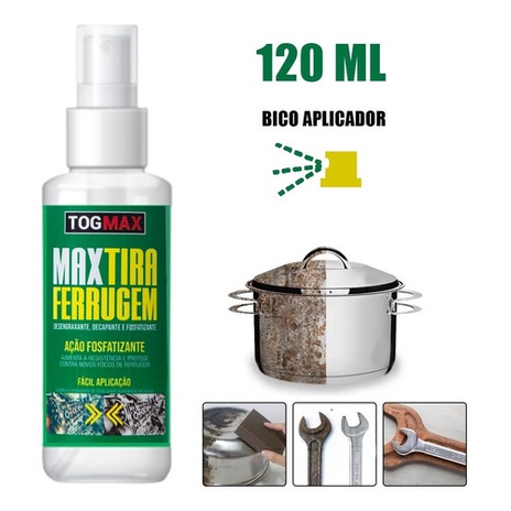 Max Tira Ferrugem Removedor Ferrugem Em Aço 120ML Togmax Limpa Oxidação ...