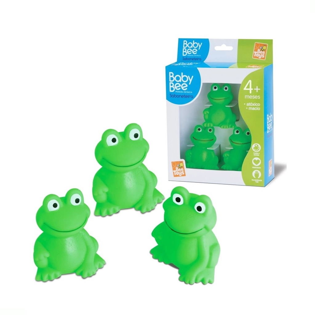 Sapo De Vinil Para Banho 3 Sapinhos Baby Bee