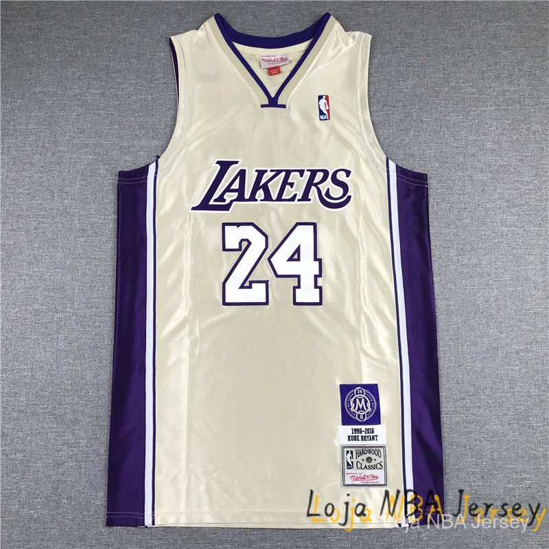 Hall da Fama Camisa De Basquete Masculina #24 Kobe Bryant Los Angeles Lakers white blusa de basquete