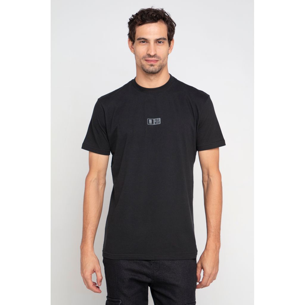 Camiseta Masculina Algodão Gola Alta Polo Wear Preto