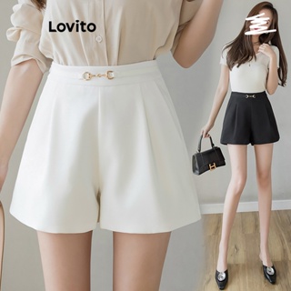 Lovito Shorts Básicos Lisos Casuais Para Mulheres LNE41169