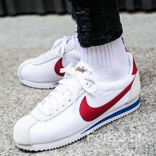 Nike cortez branco e sales vermelho