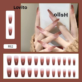 Lovito Unha Artificial Removível Lisa Casual Para Mulheres LFA11162