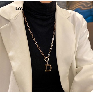 Lovito Colares Casuais De Strass De Metal Com Letras Para Mulheres LFA11678
