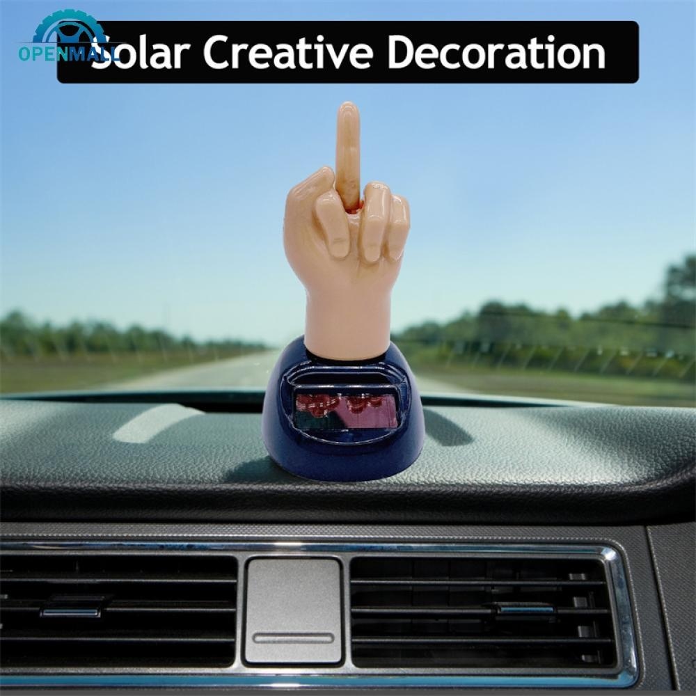 OPENMALL Dedo Solar Powered Shaking Car Dashboard Decoração Bobbling Toy Desk Home Escritório Ornamento Carro Acessórios E6P1