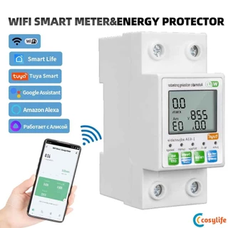 63a tuya wifi inteligente vazamento de terra sob tensão protetor dispositivo relé interruptor disjuntor energia kwh medidor vida inteligente cosylife