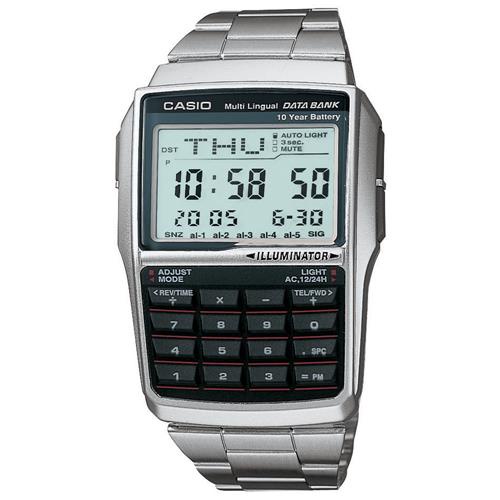 RELÓGIO CASIO MASCULINO CALCULADORA PRATEADO DBC-32D-1ADF