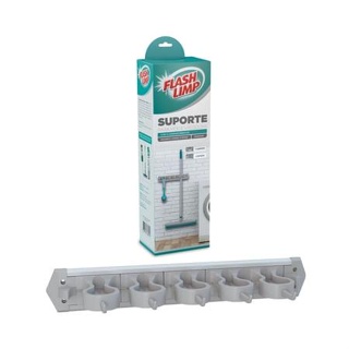 Suporte mop vassoura 11 compartimentos cinza