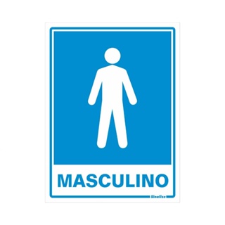 Placa de poliestireno 15x20cm Sanitário Masculino 220AD Sinalize