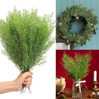 Ramos Artificiais De Pinheiro Falsas Plantas Verdes Picadores De Folhas Artesanato De Natal Flores Decorativas