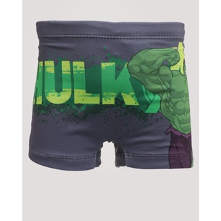 Sunga Infantil Boxer Estampa Hulk Marvel Cinza