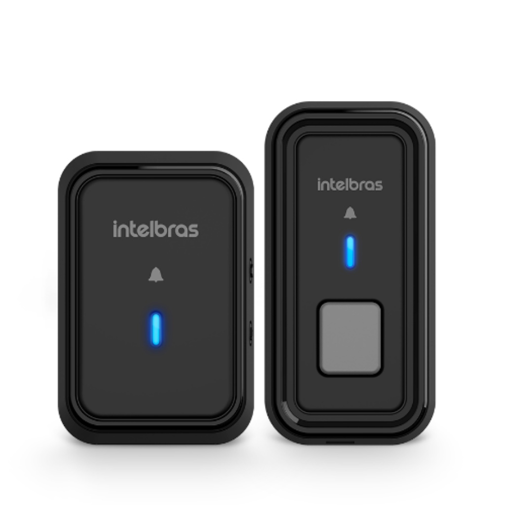 Campainha Eletrônica Sem Fio CIB 101 Intelbras Preta Bateria Alta Performance Bivolt Resistência Climática Moderna