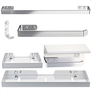 Kit de Acessórios Para Banheiro Inox e Cromado 6 Peças F.MAX