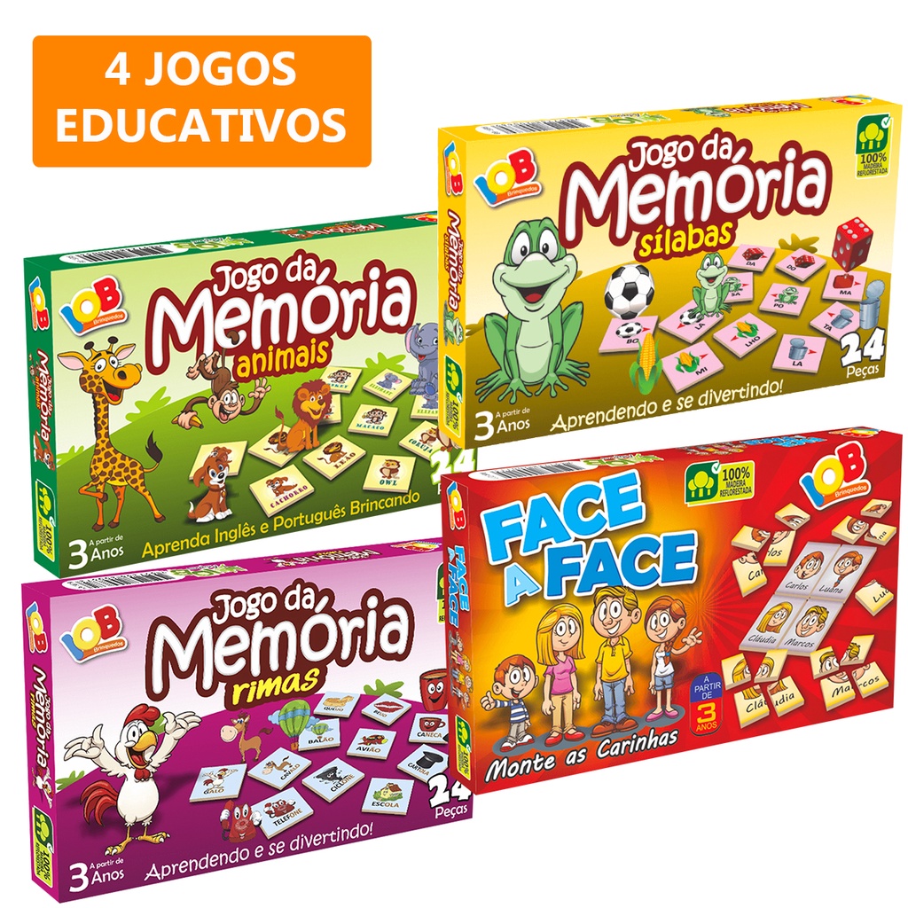 2 Jogos Educativos - Jogo da Memória Animais Inglês e Portugues 24