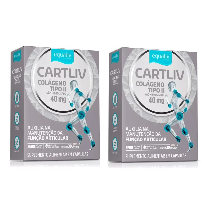 Kit 2 Cartiliv Colágeno Tipo 2 Equaliv - 60 Cápsulas em Promoção