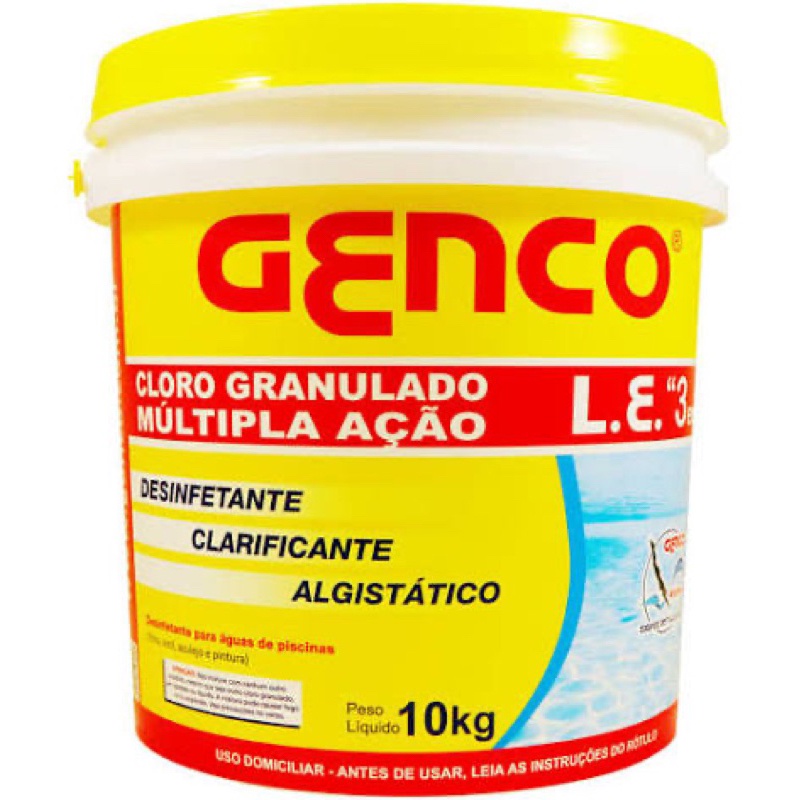 Cloro Genco de 10 KG multi ação (3 em 1)