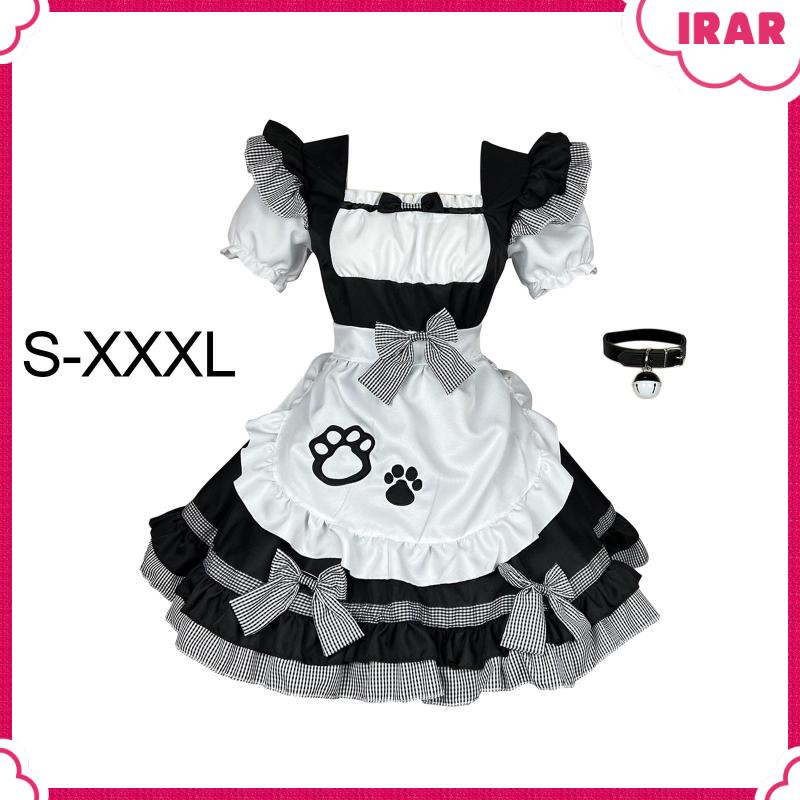 [Irar _ Sz] Lolita Costume Anime Cosplay Com Avental Fancy Dress Outfit Maquiagem Halloween