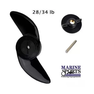 Hélice Motor Elétrico Phantom 28/34lb 2 Pás + Porca E Pino