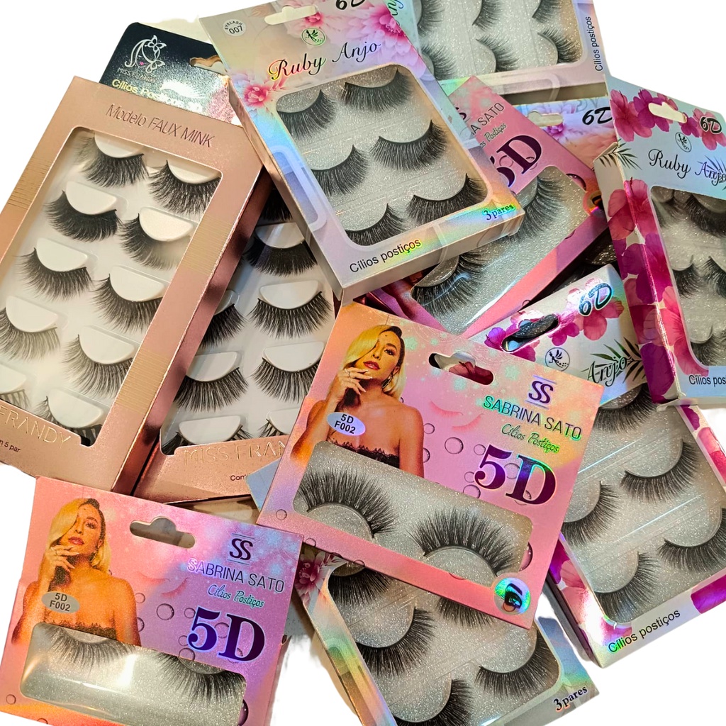 Cílios Postiços Vários Modelos Naturais Volumosos e Marcas | Shopee Brasil
