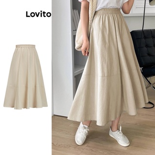 Lovito Saias Básicas Lisas Elegantes Para Mulheres L73AD048