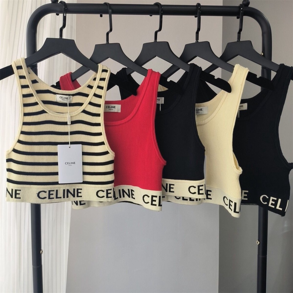 Women's Celine sports bra in athletic knit, CELINE