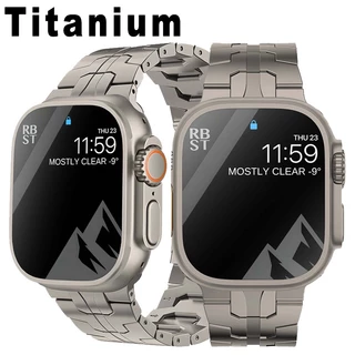Pulseira De Titânio Para Relógio Apple Ultra 49mm 45mm 44mm 38mm 41mm Banda De Luxo Estilo Homem IWatch SE 8 7 6 5 4 3 Correa
