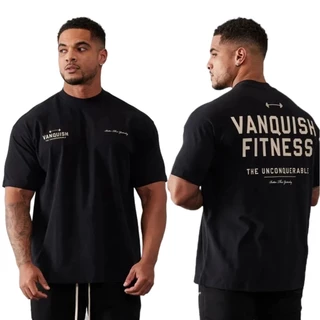 Camisa Larga Oversized Academia Treino Musculação Vanquish 100% Algodão Premium