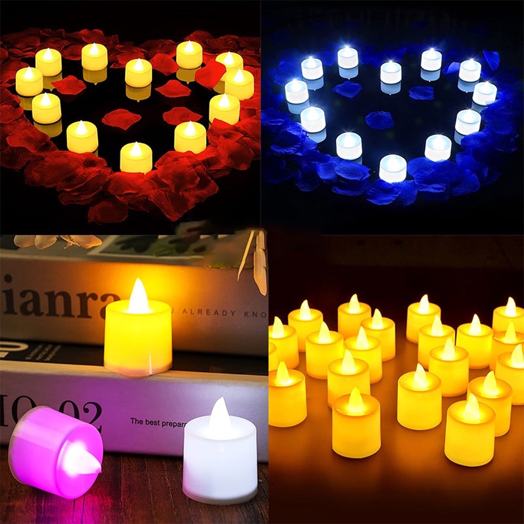 1/6/12PCS (Bateria Incluída) Lâmpada De Chá LED Sem Chama Luz Ambiente ...