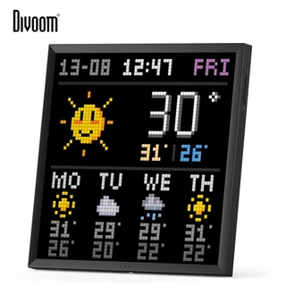 Divoom Pixoo 64 Moldura Fotográfica Digital Com 64 * 64 Pixel Art LED Quadro De Exibição Eletrônica , Sinal Luminoso Neon Decoração De Casa