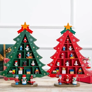 Calendário Com Pintura De Madeira Contagem Regressiva Para Decoração De Árvore De Natal / Calendário / Doces / Presente