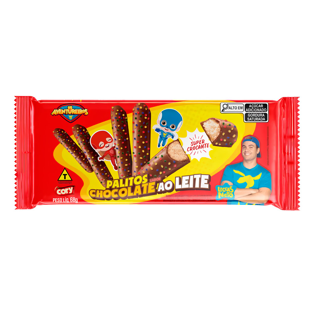 Palitos de Chocolate Lucas Neto Cory 68g | Shopee Brasil