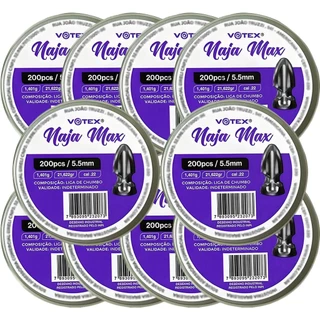 Kit 10 Chumbinhos Naja Max 5.5mm 200pcs/pot - Votex em Oferta na Shopee