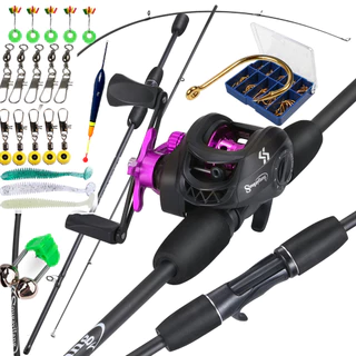 Sougayilang 1.8M Vara De Pesca Para Arremesso De Isca Combo 7.2 : 1 Carretel De Alta Velocidade E De Carbono Conjunto Co