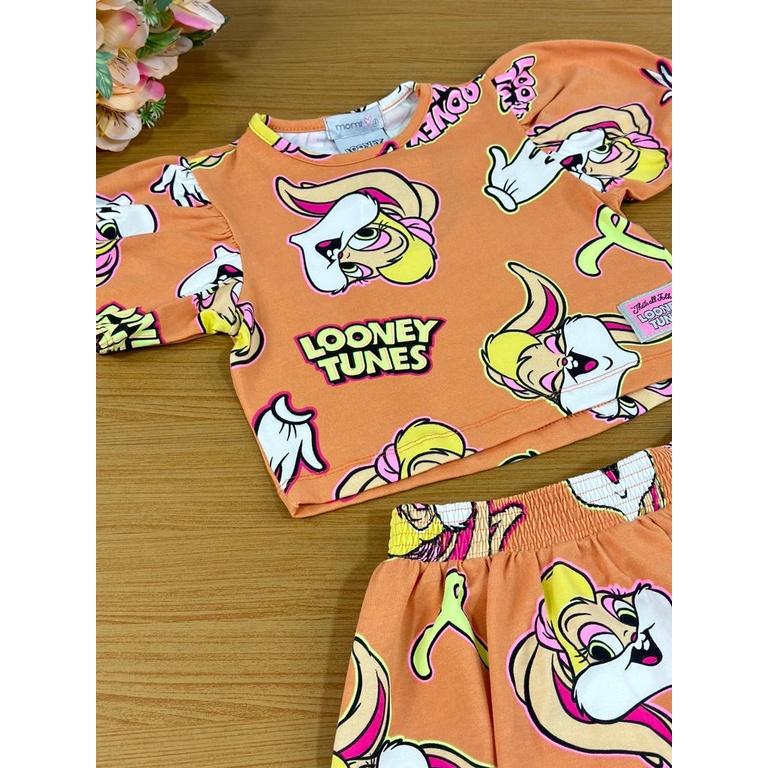 Conjunto blusa e shorts lola bunny momi - Conjunto Infantil