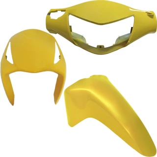 KIT CARENAGEM FRONTAL COMPLETA BIZ 125+ 2006 A 2010 COM FREIO A DISCO BICO FRONTAL, PARALAMA E CARENAGEM DO FAROL