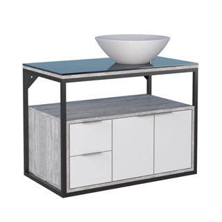 Gabinete de banheiro Apoema 79,7x45,2cm branco com calcare Cozimax