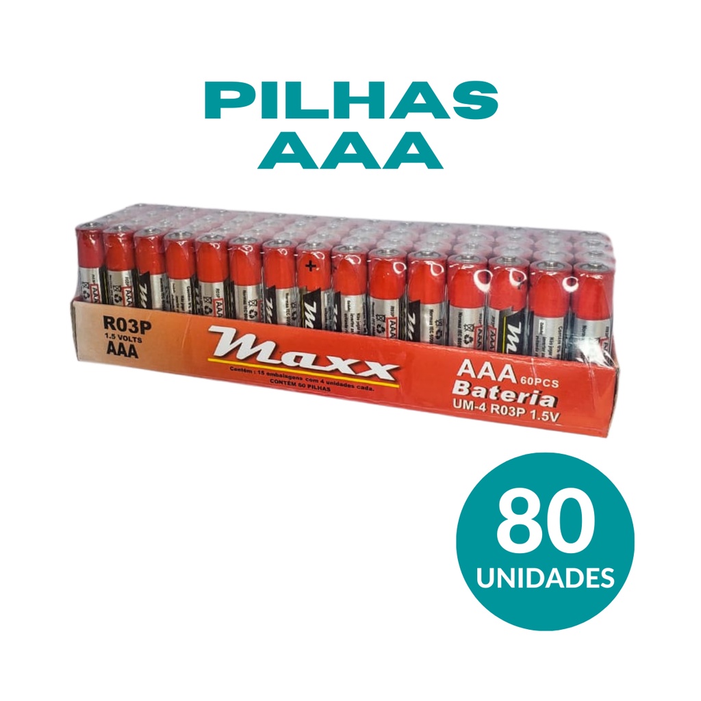 Pilha Alcalina AAA Cartela com 04 unidades - Proeletronic