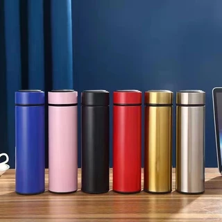 Térmica Garrafa Em Aço Inox Com Termômetro Digital 500ml Led