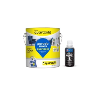 KIT TINTA ACRILICA ECONOMICA BRANCO NEVE 3,6L + CORANTE XADREZ PRETO 50ML