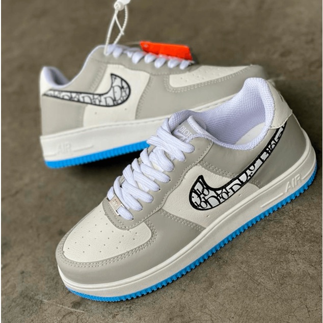 Novo Nike Tênis Dior Air Force Cinza Branco Azul Masculino Feminino a Pronta Entrega!