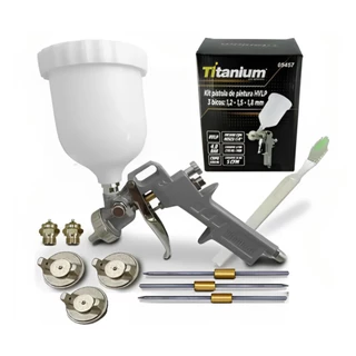 Pistola De Pintura Gravidade 600ml 1,2-1,5-1,8mm Titanium