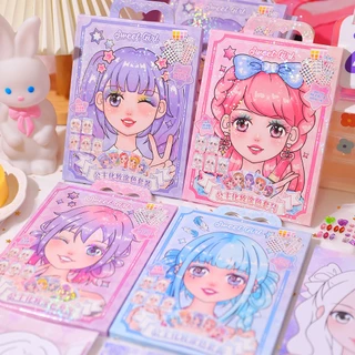 Princesa Maquiagem Coloração Conjunto de maquiagem Vestir Adesivos de Festa Adesivos de Beleza Menina Grafite Pintura Brinquedos Infantis YL179