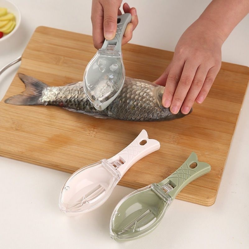 Descamador de Peixe Tira Escamas com Lâmina e Coletor