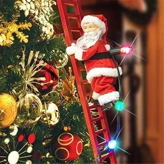 Escadaria Elétrica Musical Papai Noel Natal Figura Móvel Ornamento Corda De Escalada para Casa Decoração De Árvore-toysmall