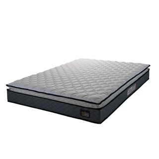 Colchão Casal Espuma D45 Pillow Top Strong 138x188x24cm Cinza/Branco Hellen - Suporta até 150kg por Pessoa