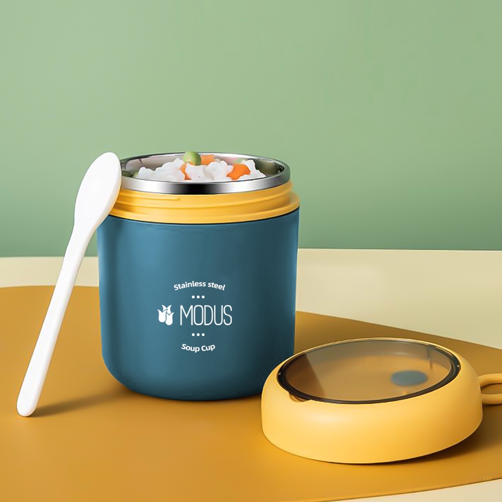 MODUS 530ml Marmita Lancheira Térmica Com a Colher Pote Para Crianças de 304 Aço Inoxidável Forro Para Sopas Caldos